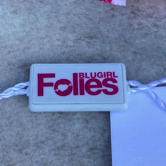 NWT New Blugirl Folies Beige w/Gold Logo Sweater Dress. Size 42 (US Medium) - Picture 7 of 11